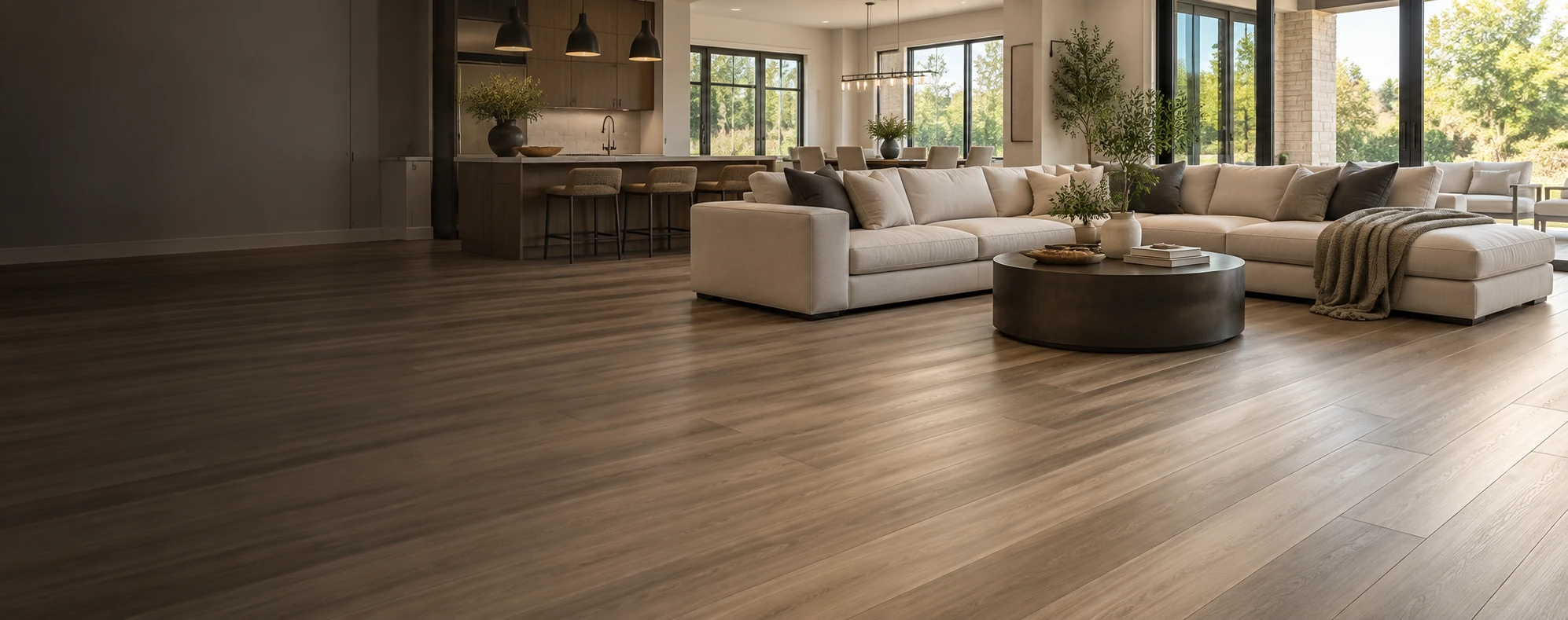 Luxury vinyl flooring in a modern interior